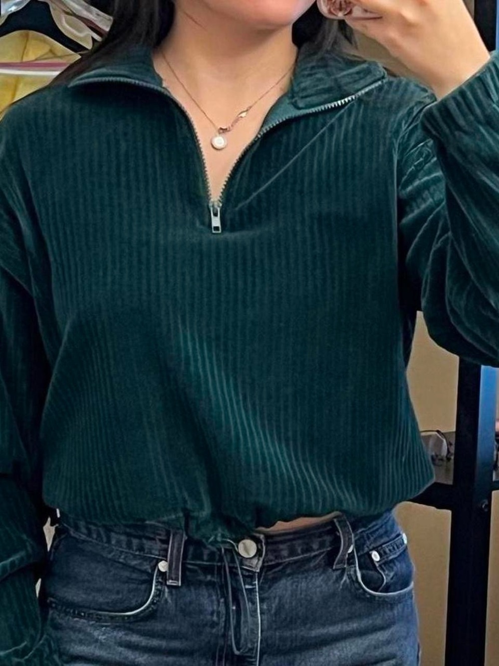 Dark Green Half-Zip Pullover